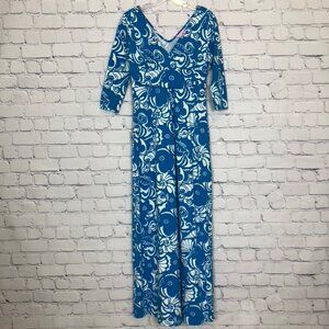 Lilly Pulitzer Gloria Maxi Dress Size S Ariel Blue Tide Pools